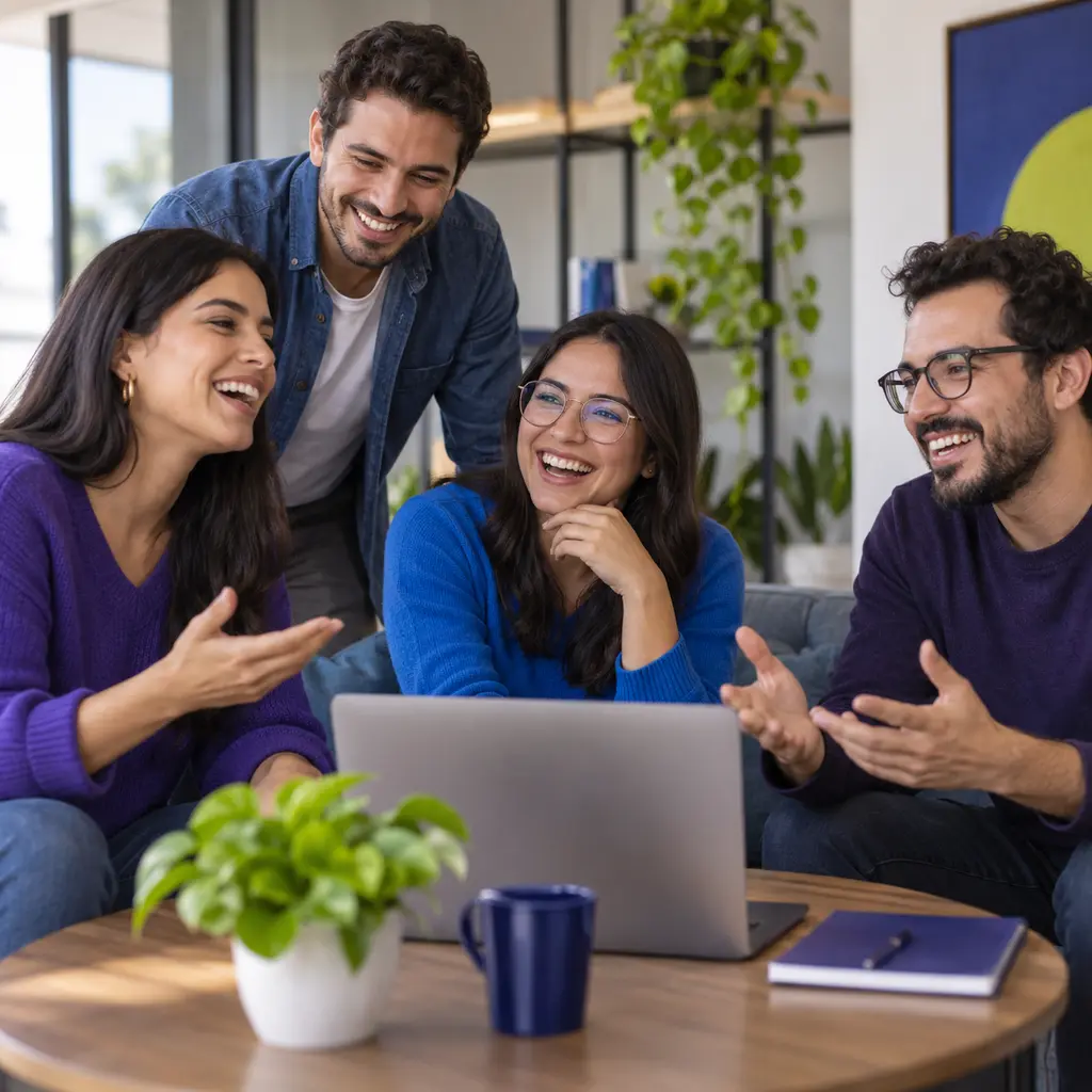 Adultos participando en un club de práctica conversacional