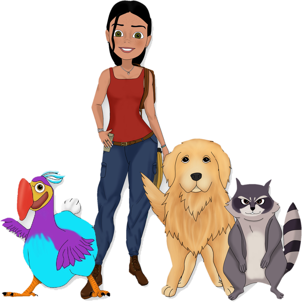 Charlene, Simba, Tobby y Doddy, los personajes de LGS Kids